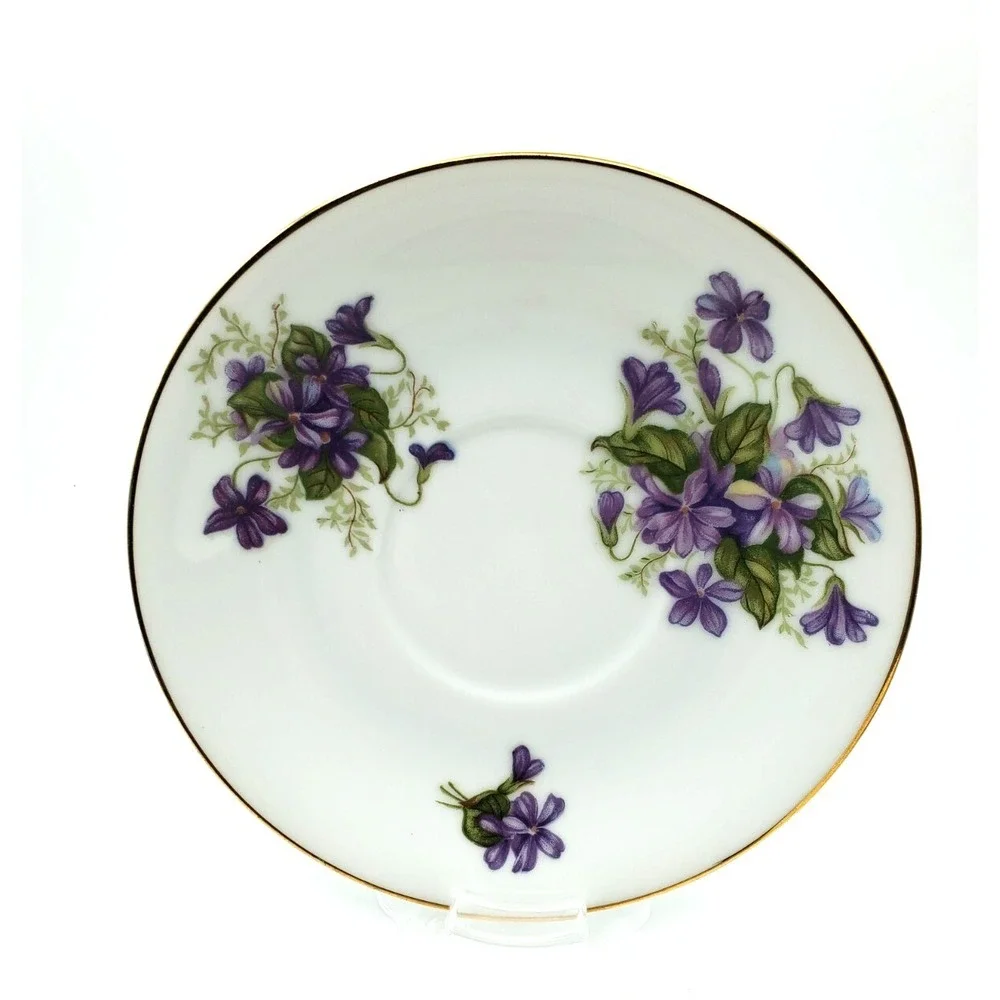 Vintage Radfords England Bone China Teacup & Saucer Violets